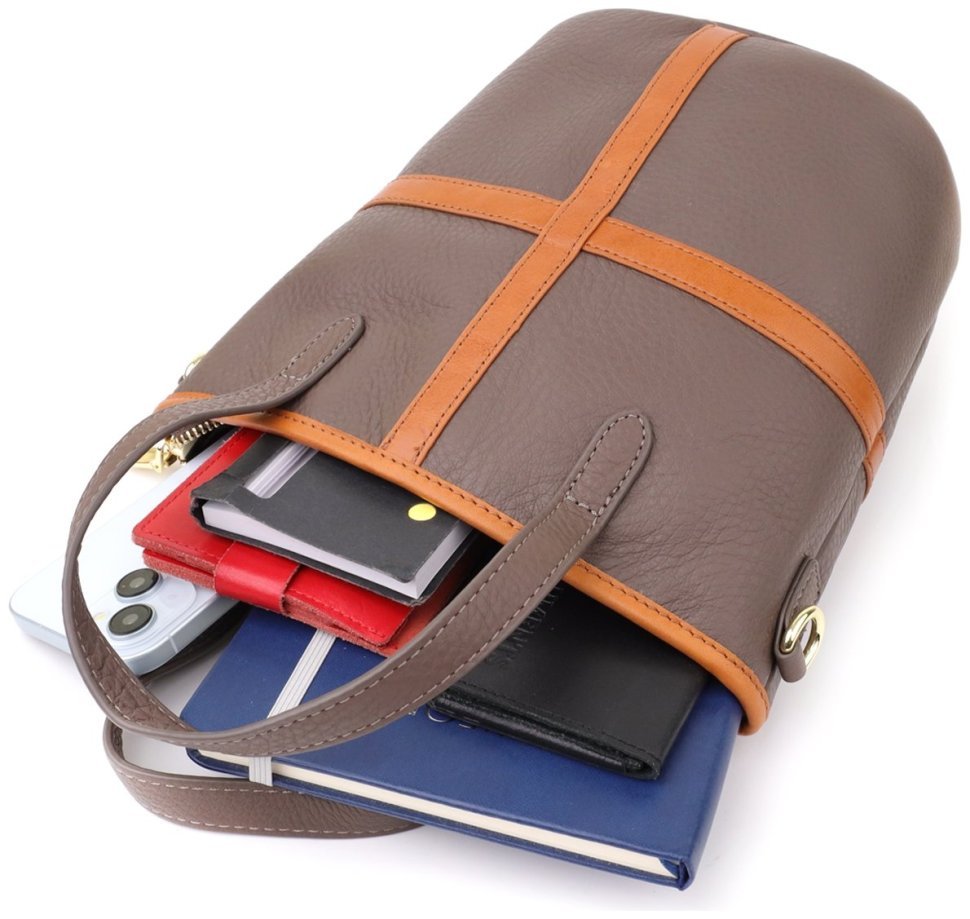 Женская сумка через плечо с кожаной вставкой на лицевой стороне Vintage 103164 фото №8 Женская сумка через плечо с кожаной вставкой на лицевой стороне Vintage 103164 modnotak фото №8