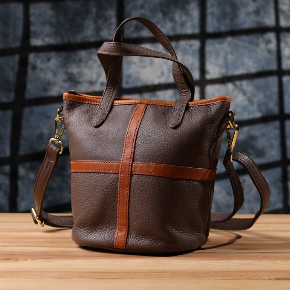 Женская сумка через плечо с кожаной вставкой на лицевой стороне Vintage 103164 фото №10 Женская сумка через плечо с кожаной вставкой на лицевой стороне Vintage 103164 modnotak фото №10