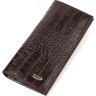 Вертикальный коричневый мужской бумажник из натуральной кожи с тиснением под крокодила CANPELLINI (2421900) - 1