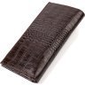 Вертикальный коричневый мужской бумажник из натуральной кожи с тиснением под крокодила CANPELLINI (2421900) - 2