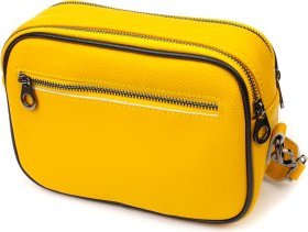 Женская сумка-кроссбоди из натуральной кожи желтого цвета Vintage (2422114)