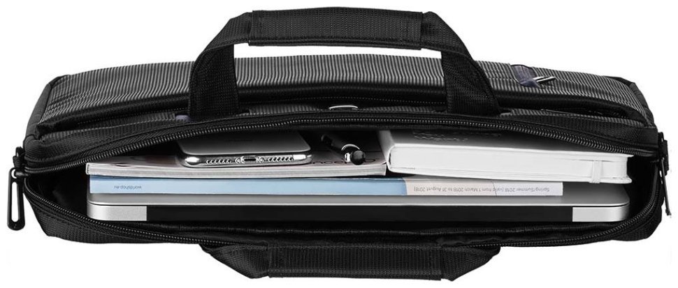 Надежная сумка из нейлона с отделением для ноутбука до 13" черного цвета через плечо 2E Base Park 103464 modnotak фото №9