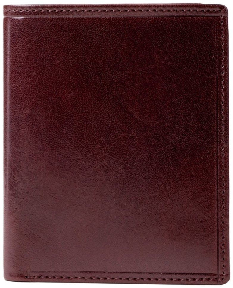 Вертикальный мужской кошелек из гладкой кожи без застежки и монетницы Smith & Canova 93964 коричневого цвета modnotak фото №1