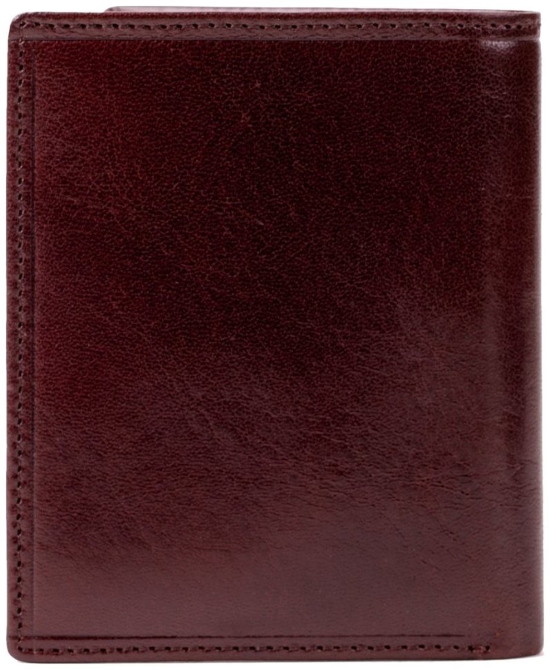 Вертикальный мужской кошелек из гладкой кожи без застежки и монетницы Smith & Canova 93964 коричневого цвета modnotak фото №3