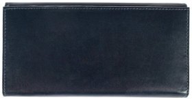 Жіночий гаманець із натуральної гладкої шкіри на кнопці Ashwood V63 94064 синього кольору