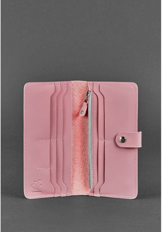 Красивый купюрник розового цвета из гладкой кожи BlankNote (12618)