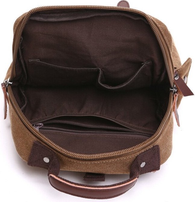 Коричневая сумка-рюкзак из текстиля на одно плечо Vintage (20142) modnotak фото №3
