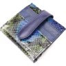 Синій жіночий гаманець із натуральної шкіри з принтом під змію KARYA (2420950) - 1