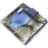 Синій жіночий гаманець із натуральної шкіри з принтом під змію KARYA (2420950) - 2