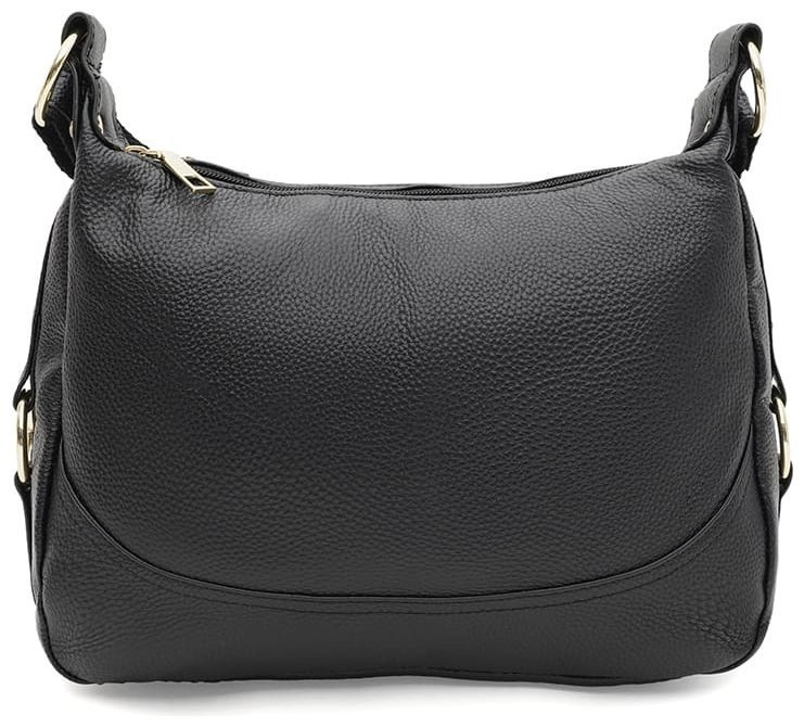 Качественная женская сумка из натуральной фактурной кожи черного цвета Borsa Leather 94664 modnotak фото №1