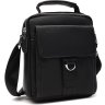 Мужская черная кожаная сумка-барсетка на молнии Keizer (21340) - 1