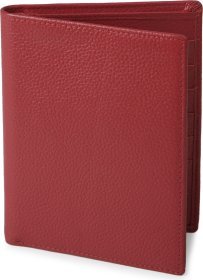 Женское портмоне из натуральной кожи красного цвета с карманом под паспорт SHVIGEL (2413831)