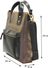 Большая мужская кожаная сумка вертикального типа с ручками VATTO (12105)