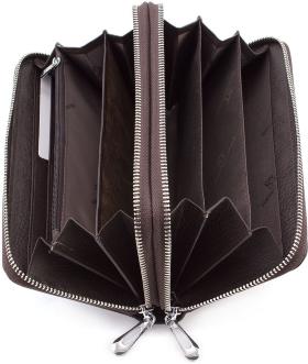 Коричневый кожаный клатч на две молнии ST Leather (18847) - 2