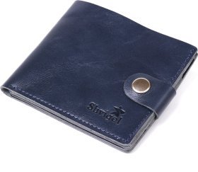 Синє чоловіче портмоне з гладкої шкіри без монетниці Shvigel (2416465)