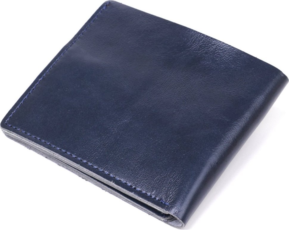 Синє чоловіче портмоне з гладкої шкіри без монетниці Shvigel (2416465)
