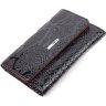 Лакований жіночий гаманець із натуральної шкіри чорно-червоного кольору KARYA (2421366) - 1