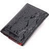 Лакований жіночий гаманець із натуральної шкіри чорно-червоного кольору KARYA (2421366) - 2