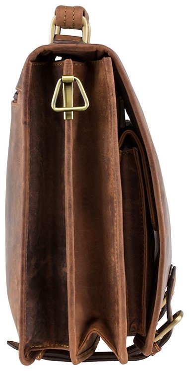Чоловічий діловий портфель із вінтажної шкіри світло-коричневого кольору Visconti Hulk 77364