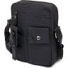 Універсальна текстильна чоловіча чорна сумка на два відділення Vintage (20660) - 1