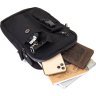 Универсальная текстильная мужская черная сумка на два отделения Vintage (20660) - 4