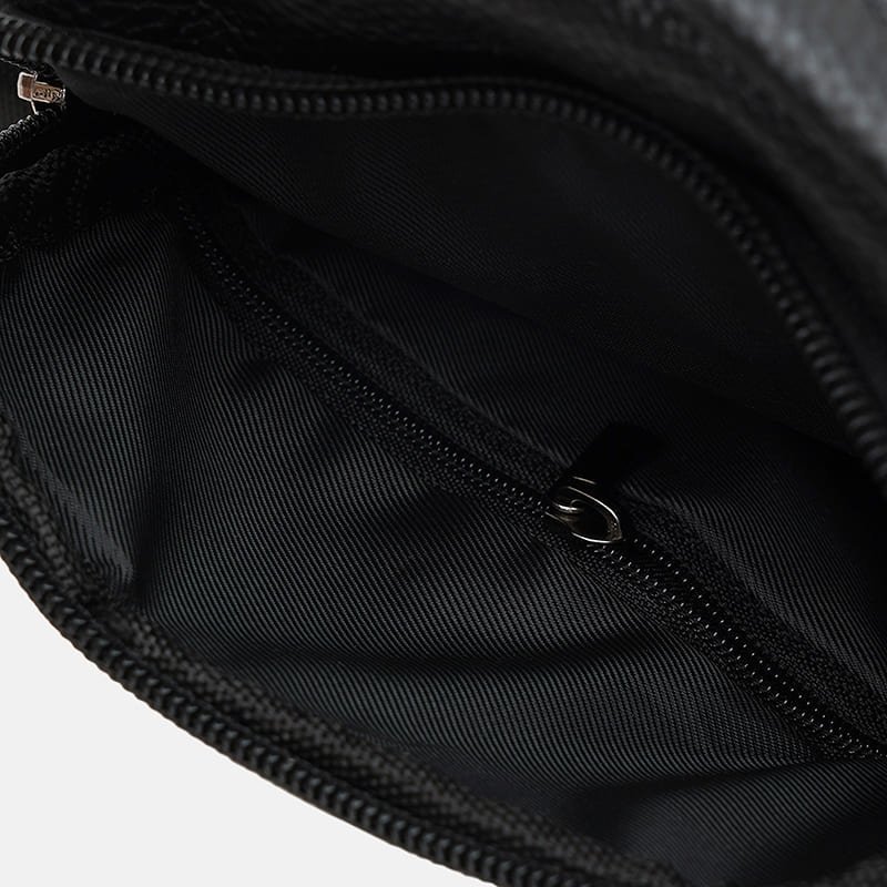 Мужская черная сумка-барсетка из натуральной кожи с крупно-выраженной фактурой Keizer (22067)