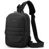 Мягкая текстильная мужская сумка черного цвета через плечо Confident 77464 - 1