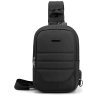 Мягкая текстильная мужская сумка черного цвета через плечо Confident 77464 - 6
