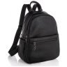 Чорний жіночий міський рюкзак з фактурної шкіри на дві блискавки Olivia Leather 77564 - 1