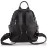 Чорний жіночий міський рюкзак з фактурної шкіри на дві блискавки Olivia Leather 77564 - 5