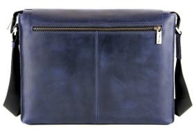 Солідна чоловіча сумка темно-синього кольору з натуральної шкіри Tom Stone (12179) - 2