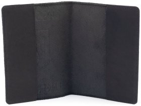 Обкладинка шкіряна на паспорт з тисненням ефект точок Passport Ukraine 97764 чорного кольору