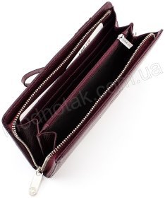 Кожаный женский кошелек-клатч в цвете марсала KARYA (1136-243)