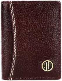 Компактный кошелек-картхолдер из фактурной кожи на кнопке Hammonds Flycatcher CC609 коричневый 107964