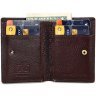 Компактный кошелек-картхолдер из фактурной кожи на кнопке Hammonds Flycatcher CC609 коричневый 107964 modnotak фото - 2