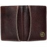 Компактный кошелек-картхолдер из фактурной кожи на кнопке Hammonds Flycatcher CC609 коричневый 107964 modnotak фото - 3