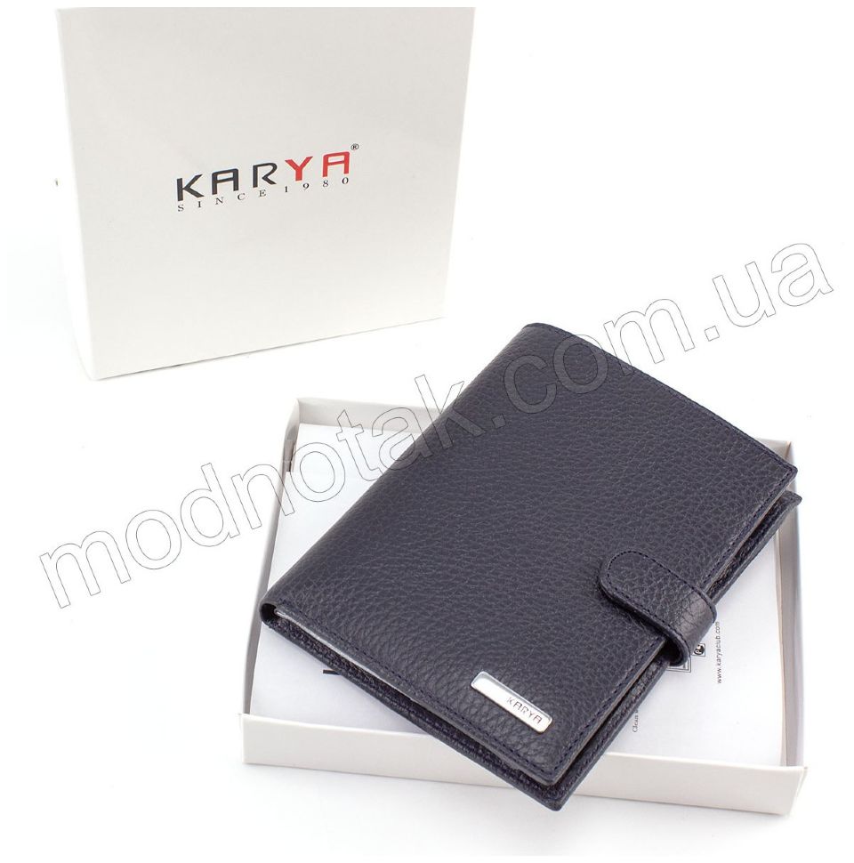 Кожаный вертикальный кошелек с блоком для документов KARYA (0914-44)