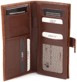 Рудий купюрник з натуральної шкіри на кнопці KARYA (1123-61)