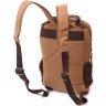 Текстильний чоловічий рюкзак-слінг коричневого кольору з ущільненою спинкою Vintage 2422167 - 2