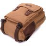 Текстильный мужской рюкзак-слинг коричневого цвета с уплотненной спинкой Vintage 2422167 - 3