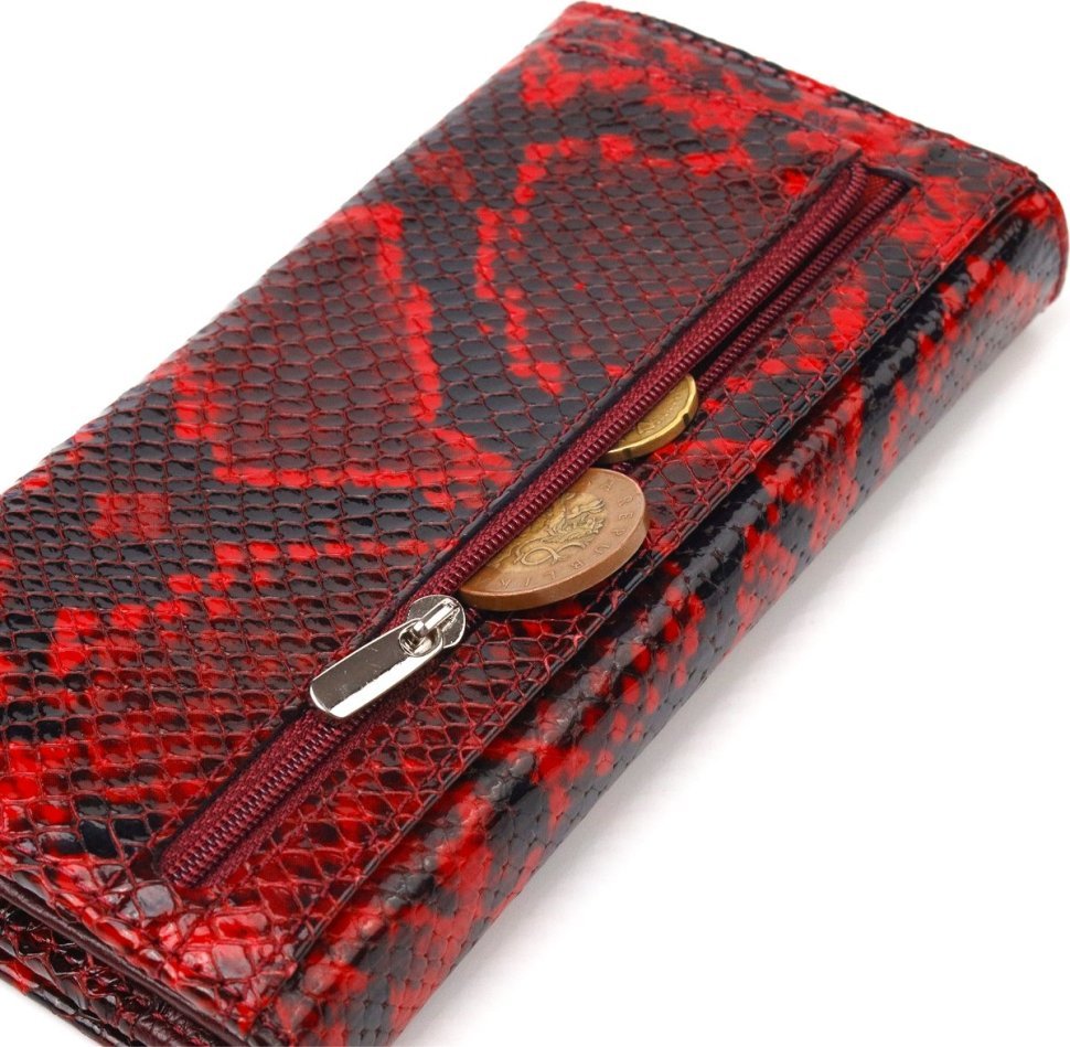 Жіночий гаманець із натуральної лакованої шкіри з тисненням під змію CANPELLINI (2421656)