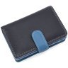 Средний кожаный женский кошелек темно-синего цвета с хлястиком на кнопке Visconti Fiji 68764 - 3
