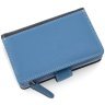 Средний кожаный женский кошелек темно-синего цвета с хлястиком на кнопке Visconti Fiji 68764 - 4