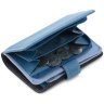 Середній шкіряний гаманець темно-синього кольору з хлястиком на кнопці Visconti Fiji 68764 - 5