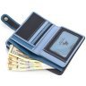 Середній шкіряний гаманець темно-синього кольору з хлястиком на кнопці Visconti Fiji 68764 - 6