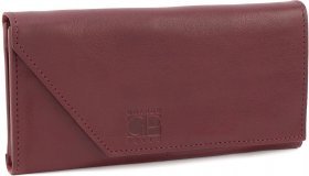 Бордовий жіночий великий гаманець із гладкої шкіри високої якості Grande Pelle (19470)