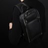 Чоловіча шкіряна сумка-рюкзак великого розміру в чорному кольорі TARWA (21662) - 5