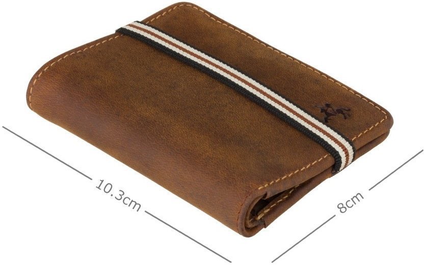 Мужское портмоне миниатюрного размера из натуральной кожи крейзи хорс коричневого цвета Visconti Arrow 69164