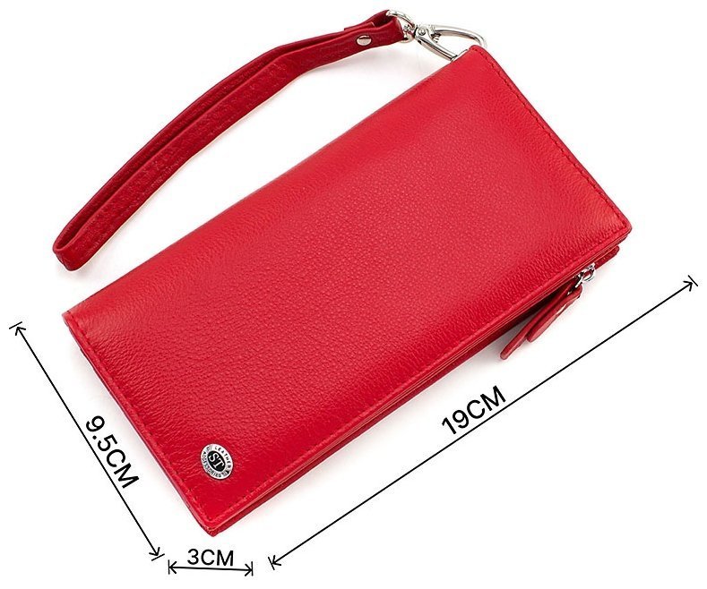 Червоний жіночий гаманець великого розміру з автономним відділом під карти ST Leather (15382) modnotak фото №3
