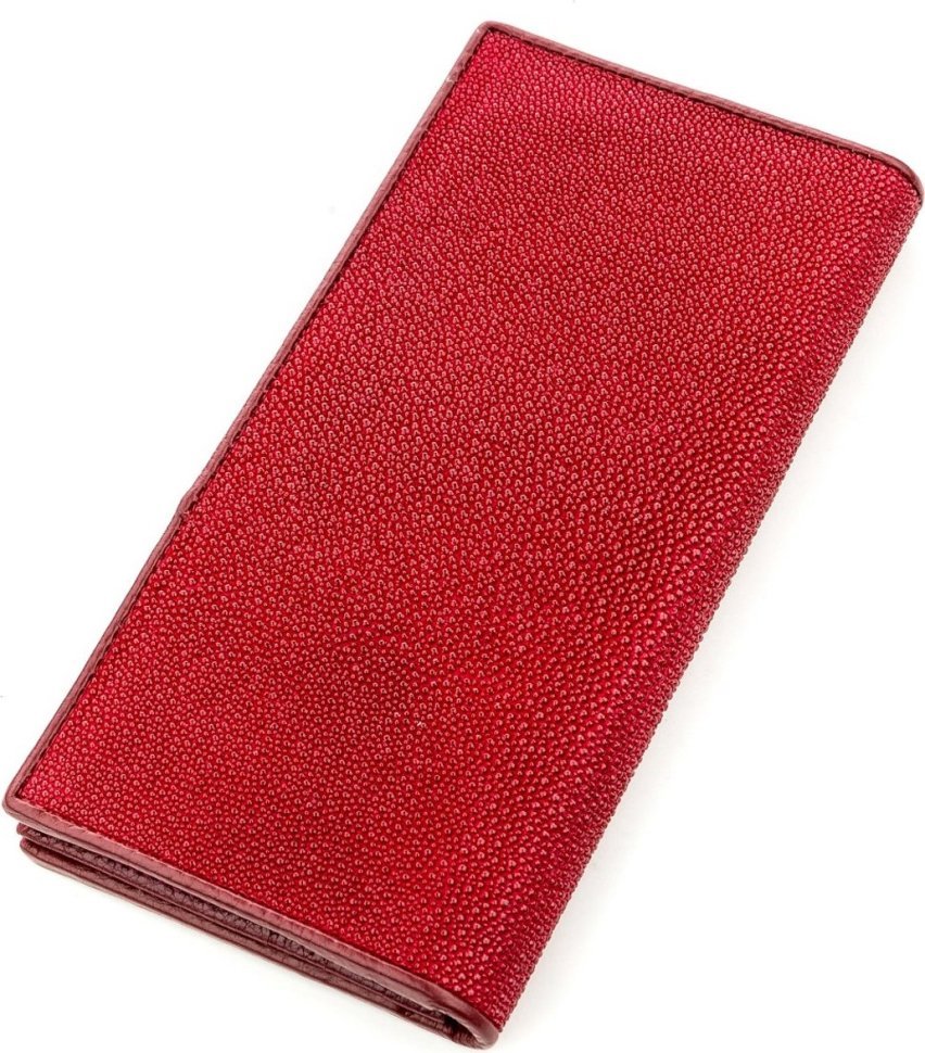 Бордовий купюрник без фіксації зі шкіри ската STINGRAY LEATHER (024-18625)